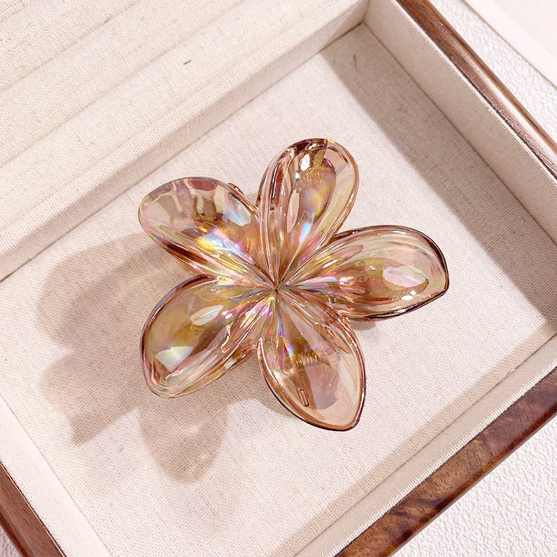 1/6 pièces coloré Transparent fleur 8CM pinces à cheveux pince épingle à cheveux Barrette épais mince cheveux accessoires pour les femmes: Or