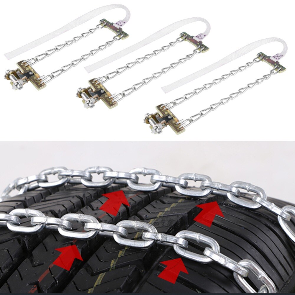 3 uds cadena antideslizante de acero antideslizante para neumáticos, cadena de Clip para Seguridad automotriz de lodo de nieve para coches, camiones, SUV, accesorios universales para neumáticos