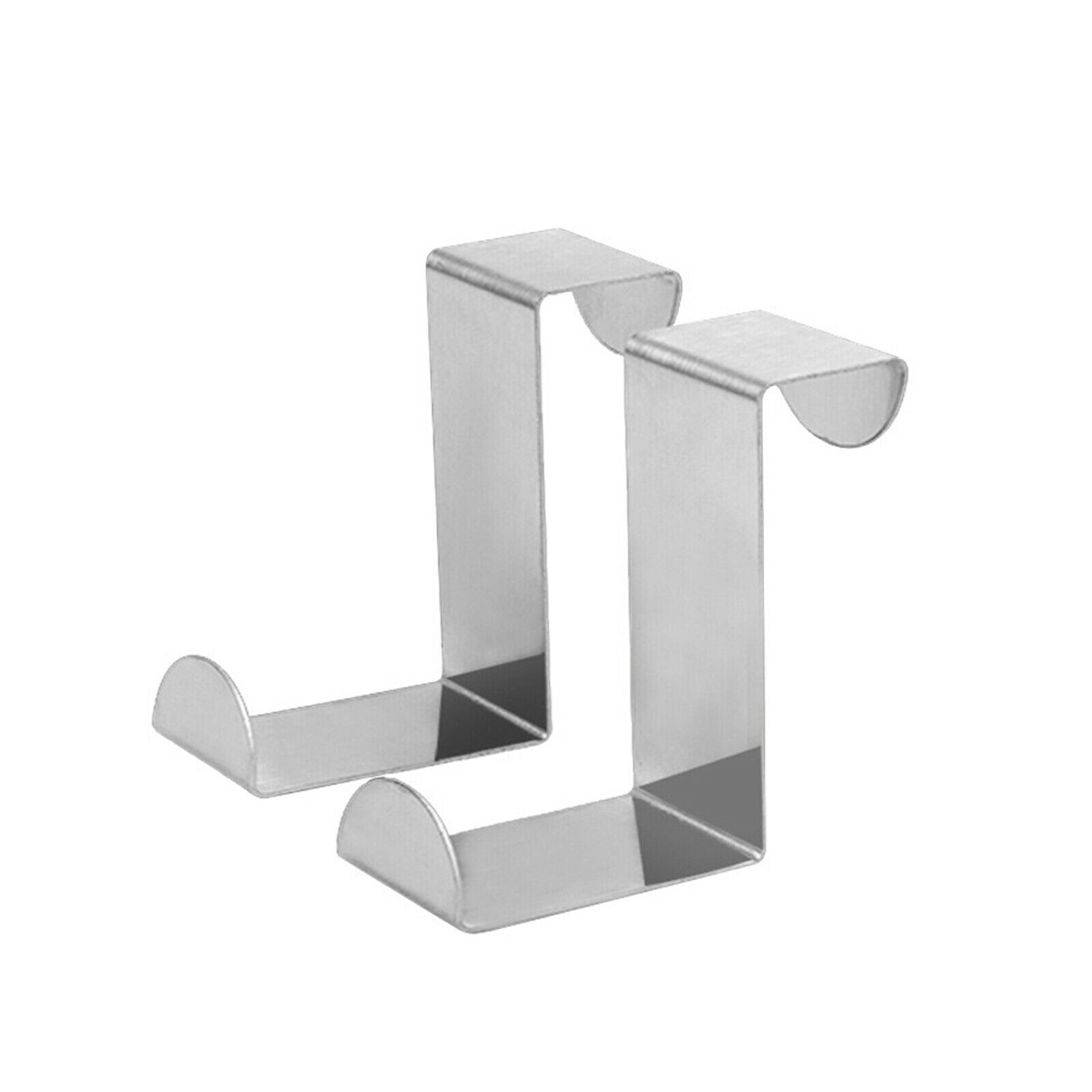5 uds gancho de puerta de acero inoxidable para toallas y bolsos ropa de gabinete de cocina soporte organizador para el hogar