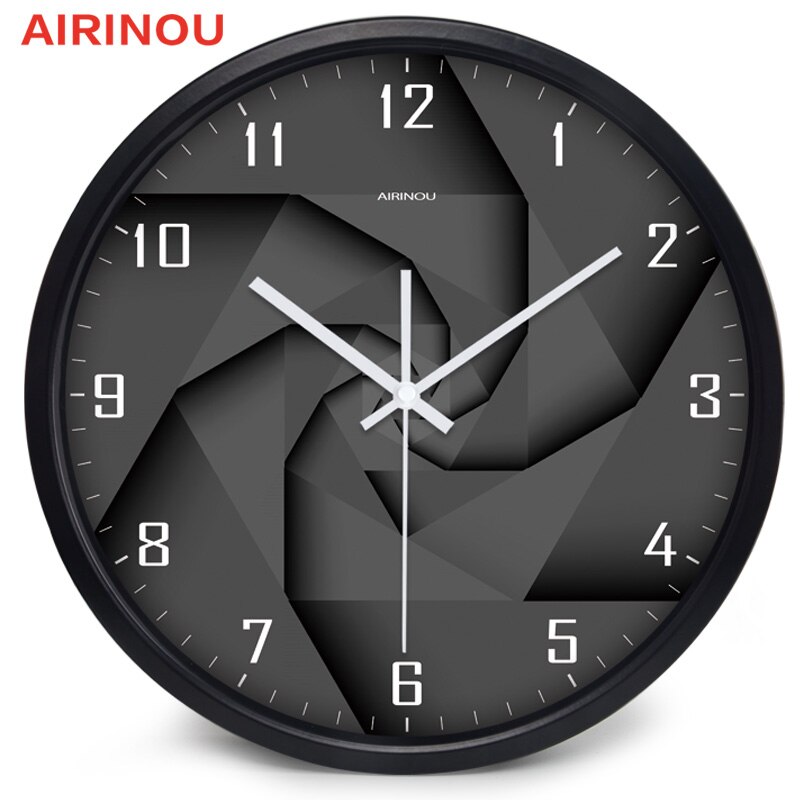 Airinou 3D Vortex Style Modern Glass And Metal Wall Clock Library Science Museum Or Company: A036B / 10 inch