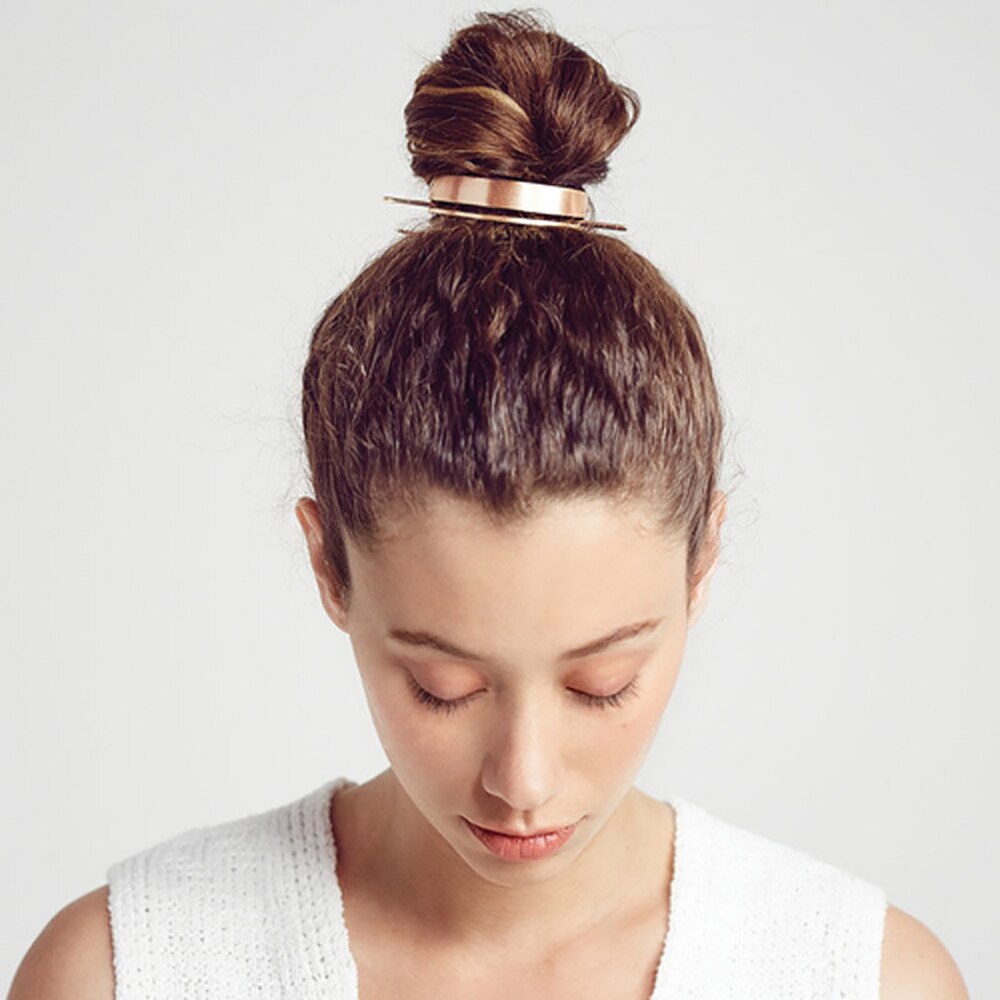 Métal Vintage cheveux chignon support pince femmes cheveux bâton chignon Cage ronde queue de cheval cheveux griffe chapeaux accessoires de coiffure: pink