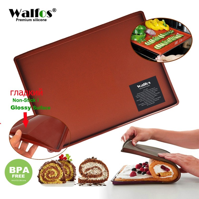 Walfos 1Pc Non-stick Siliconen Oven Mat Cake Roll Mat Bakken Mat Functionele Bakken Macaron Cake Pad Zwitserse roll Pad Bakvormen Bakin