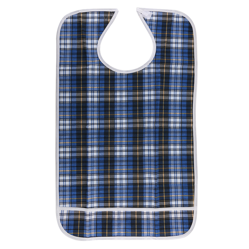 Bavoir étanche pour adulte et personne âgée, 2 pièces, résistant aux fuites, protection en tissu pendant les repas, tablier imperméable, bleu, kaki