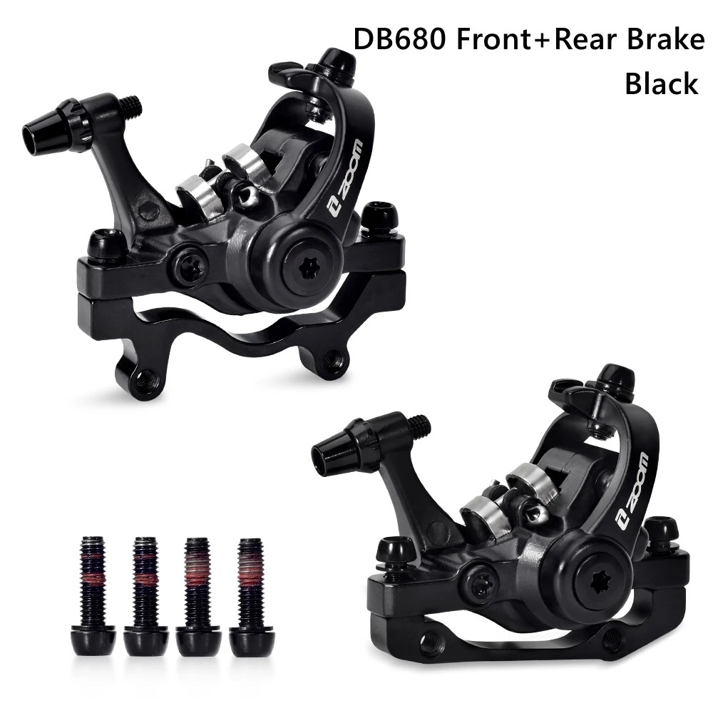 ZOOM DB-680 Bilateral Caliper Disc Brake Dual Piston Mountain Bike Alloy Cable Brake Bicycle Accessories Line Pulling Brakes: Red