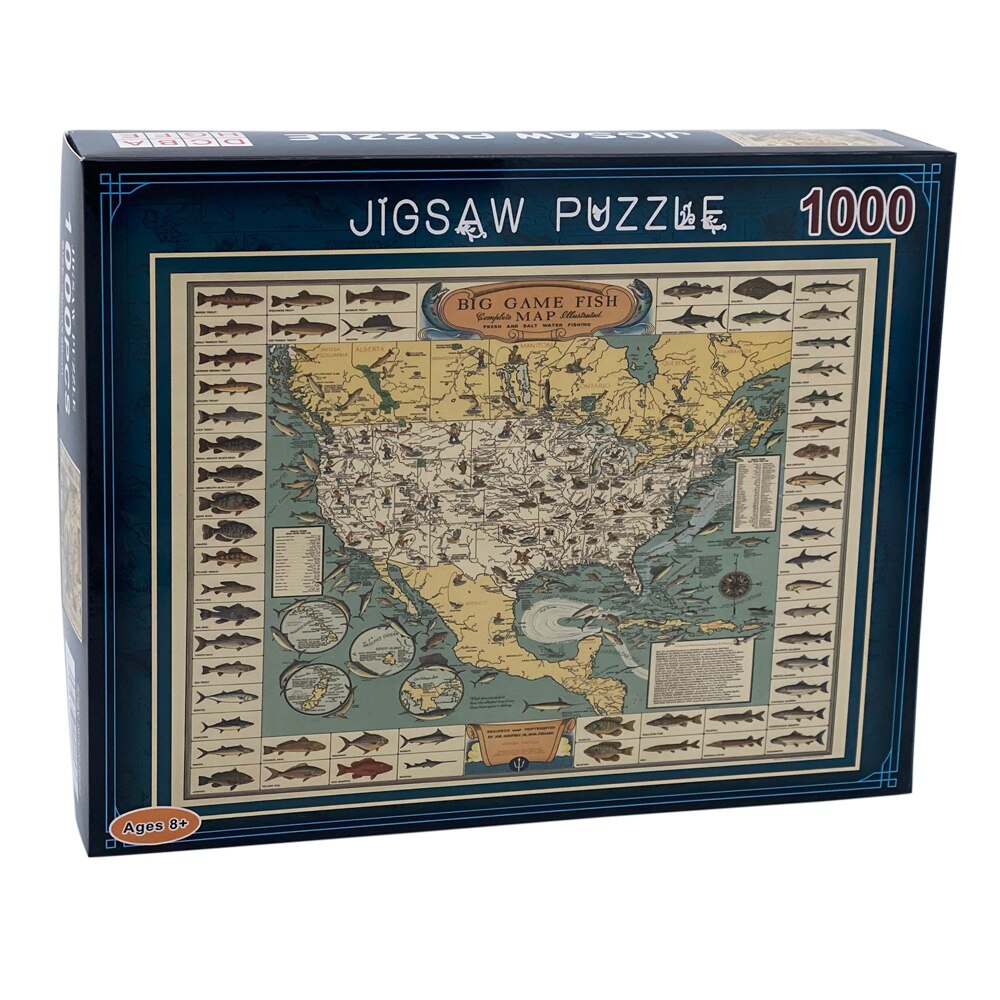 Vis Kaart Puzzel 1000 Stuks Puzzel Voor Volwassenen Kids