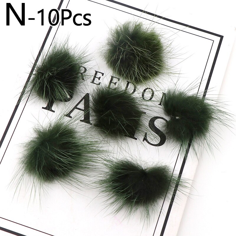 10Pcs Diy Pompon Nertsen Pompoms 3Cm Faux Fur Ballen Voor Naaien Op Gebreide Sleutelhanger Sjaal Schoenen Kleding Hoeden diy Sieraden Accessoire: 14