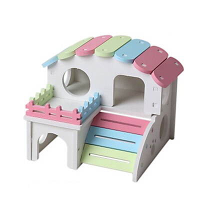 Leuke Houten Hamster Hideout Creatieve Hamster Villa Kleine Huisdier Hideout Hamster Huis Dier Slapen Kooien Accessoires