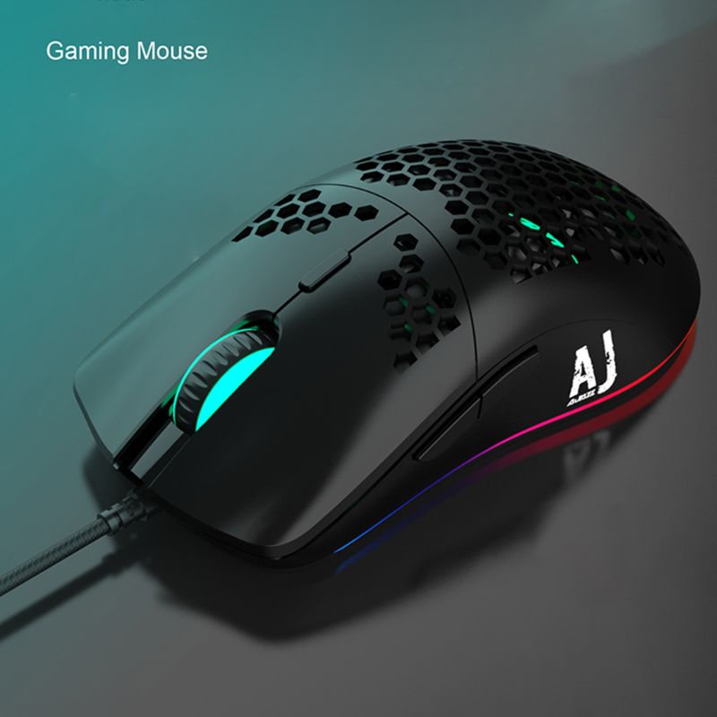 AJ390 Light Weight Wired Mouse Hollow-out Gaming Mouce Mice 6 DPI Adjustable for Windows 2000/XP/Vista/7/8/10 Systems