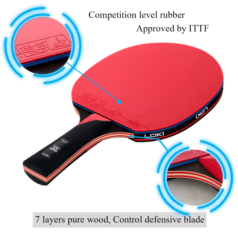 LOKI 8 Star High Sticky Table Tennis Racket PingPong Bat Competition Ping Pong Paddle for Ball Control and Loop