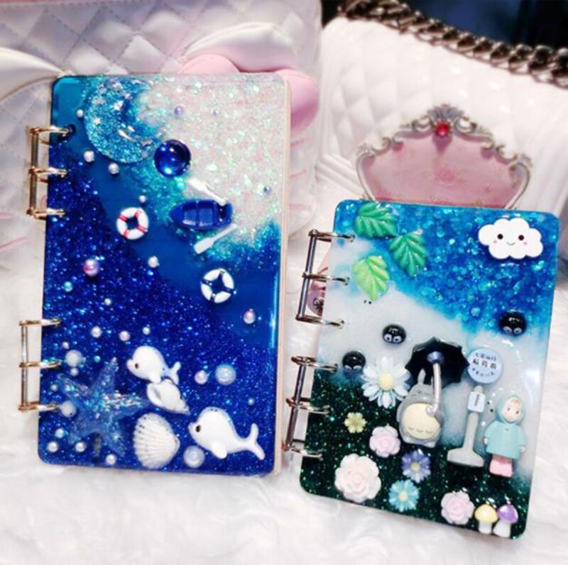 1pc gør-det-selv silikone krystal epoxy støbning notebook form  b5 a5 a6 a7 høj spejl cover form varmebestandig genanvendelig notebook form
