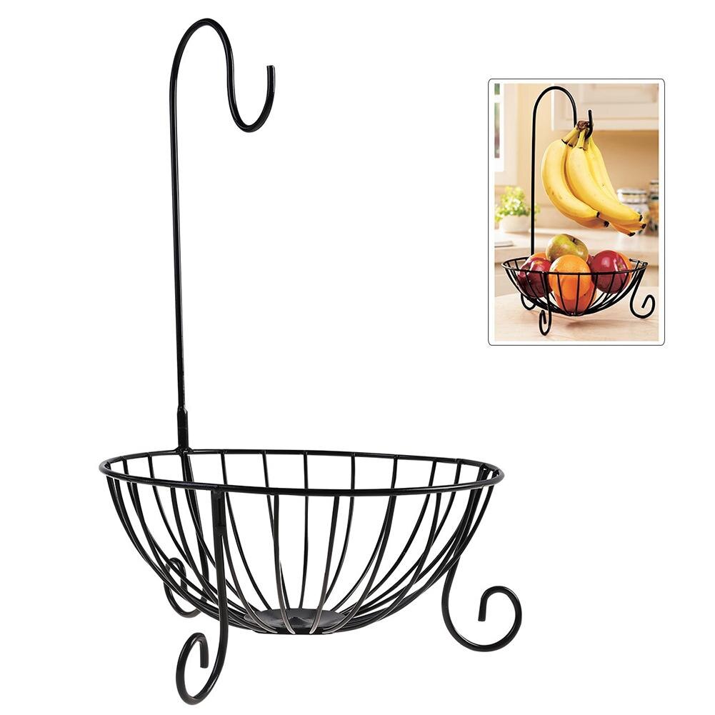 Huishoudelijke Fruit Mand Keuken Metalen Fruit Groente Mand Met Afneembare Banaan Hanger Houder Haak Voor Party