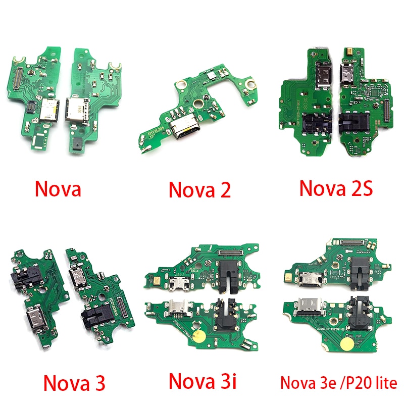 Usb ladeport dock-kontakt flex kabel med mikrofon for huawei nova 2 plus 2s 3 3i 3e 4 4e 5 5i pro usb-kort