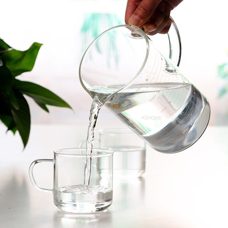 1000 ml glazen beker voor chemie laboratorium Clear Scale Lab maatbeker Borosilicaatglas Hittebestendige verdikte glazen laboratoriumbekers (pak van 2/lots) (1000 ml glazen beker