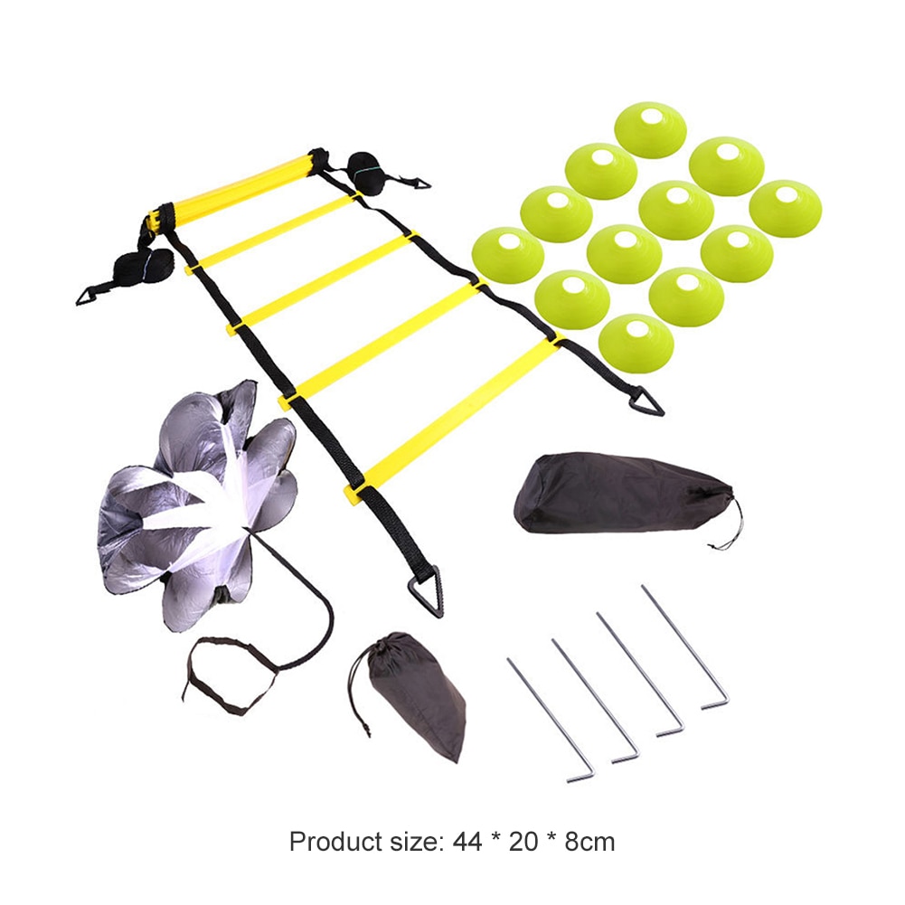 Échelle d'agilité avec Kit d'entraînement de Football, sacs de Parachute de résistance pour des exercices de sécurité faciles