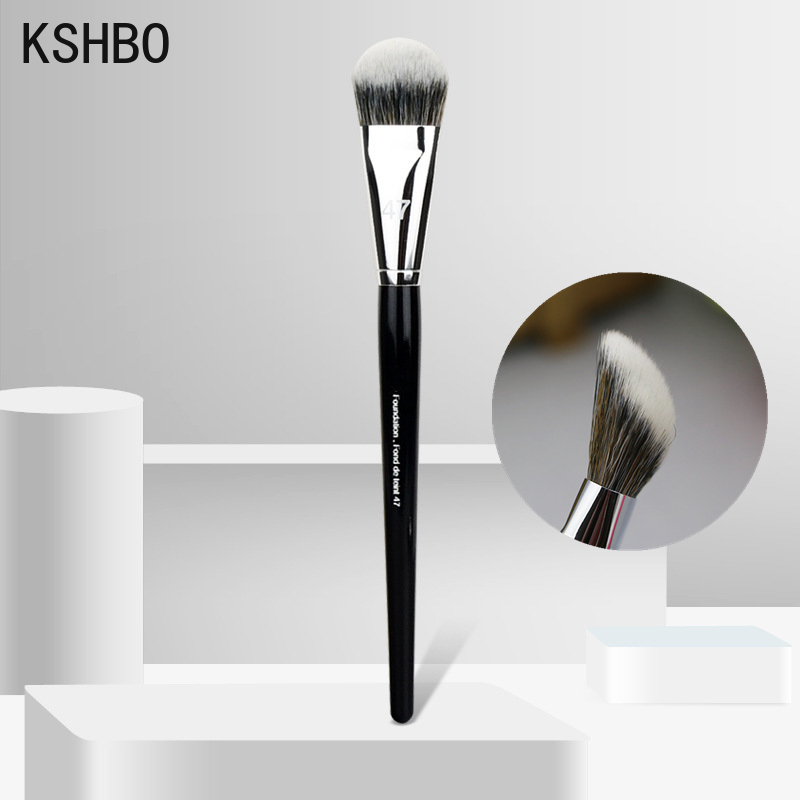 KSHBO-brocha para Base de maquillaje para mujer, 47 cabezales de escoba, brochas de reparación de sombra de Base líquida, herramientas profesionales de belleza: Verde militar