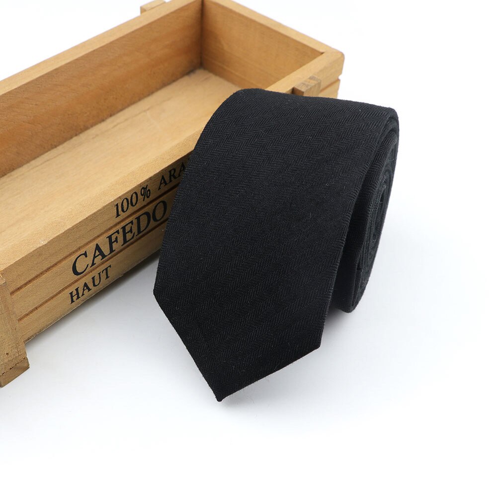 Cravate à carreaux en laine et coton pour homme, vêtement de loisirs, couleur foncée, couleur unie, idéal pour les affaires: 34