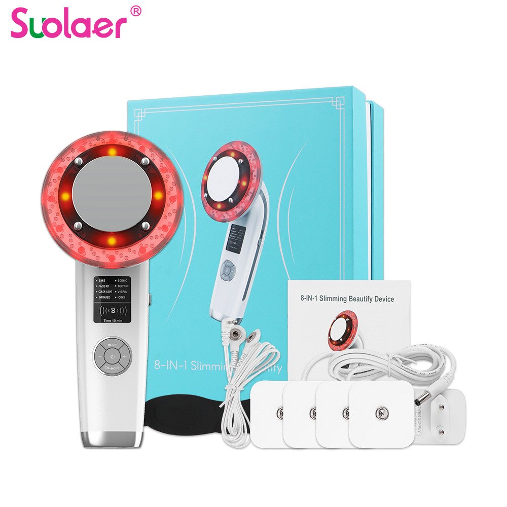 8 IN 1 Cavitation Machine Anti-Cellulite Vacuum Spa Ultrasound Therapy EMS LED Face Body Beauty SkinCare Fat Burner