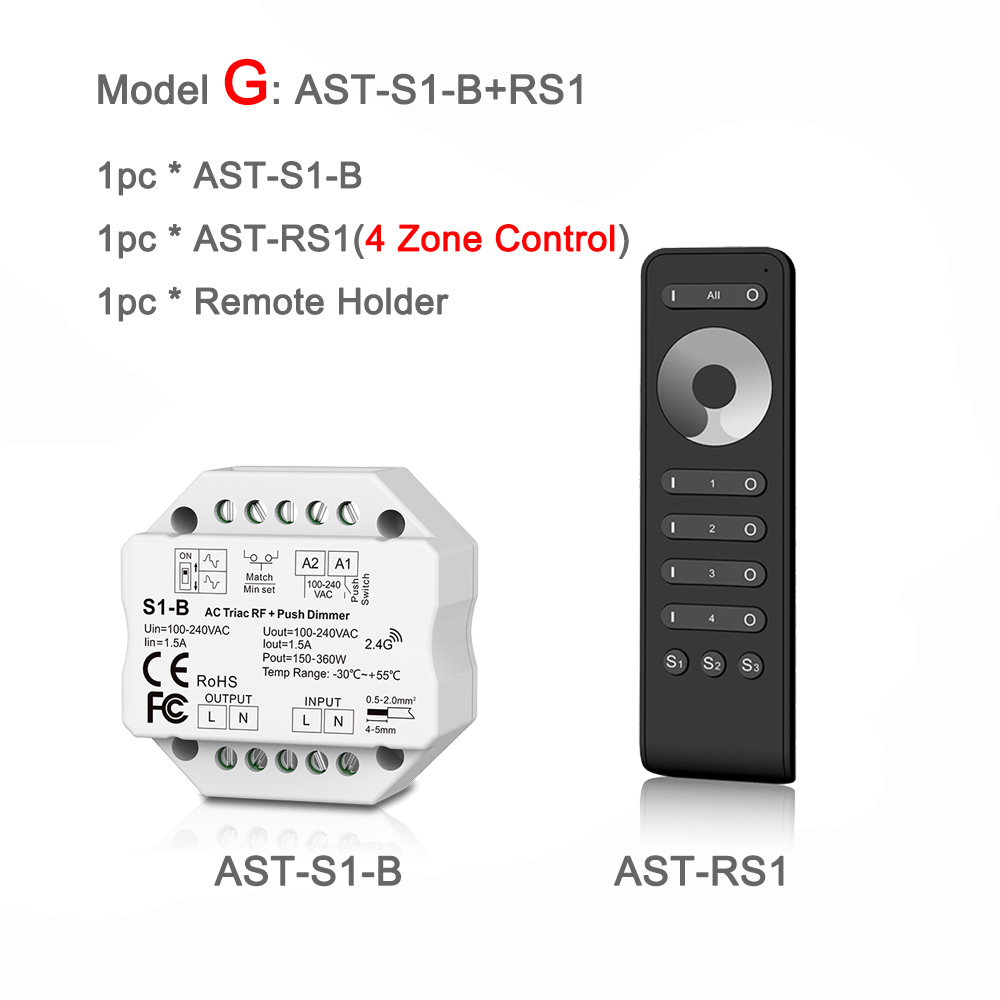 LED Dimmer Triac 220V 110V 230V AC Dimmable Push Switch RF 2.4G Wireless Remote Smart Wifi Dimmer Switch for LED Bulb Light Lamp: Model G