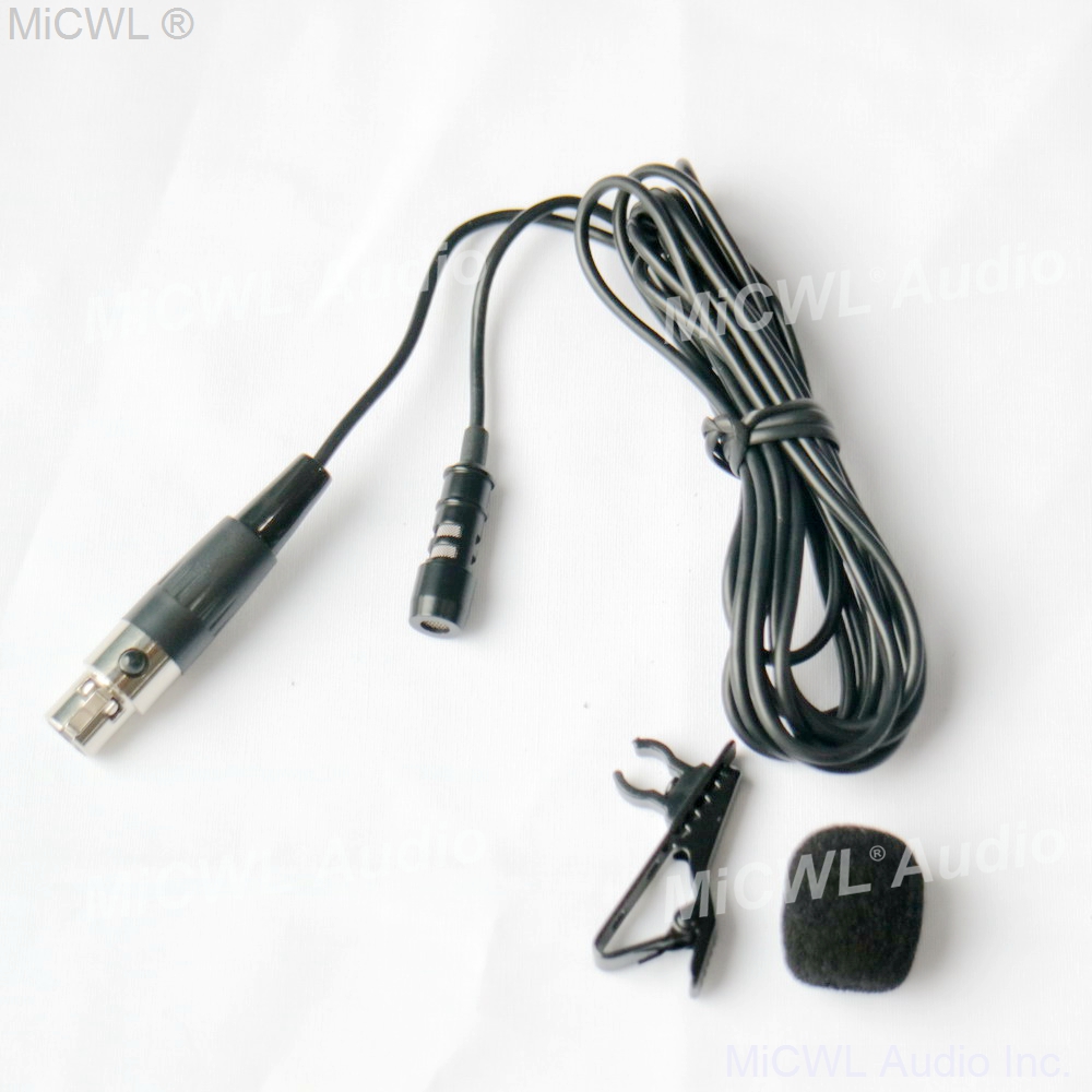 W185 Tie Clip Lavalier Microphone for Ture Shure Wireless Lapel BeltPack mini 4Pin 2m wire Omnidirectional with Protective bag