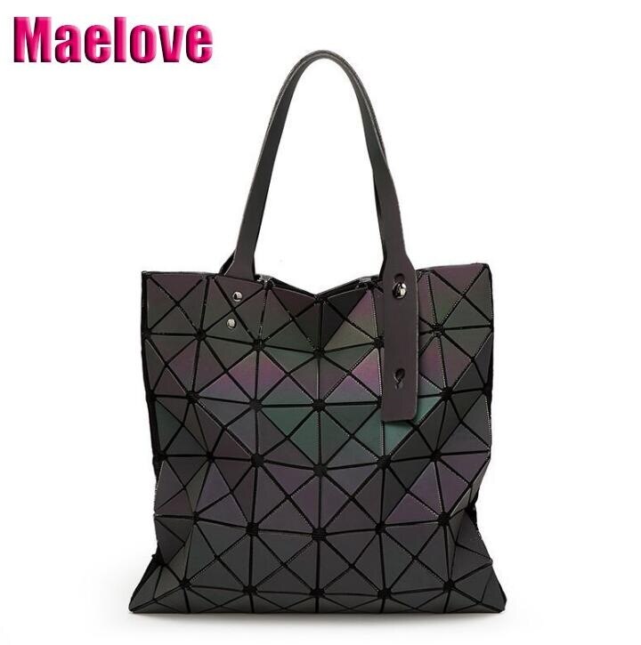 Maelove frauen-messenger-taschen Hologramm/Leucht Tasche Nachtleuchtende Geometrie Lattic Tasche 6*6 Kostenloser