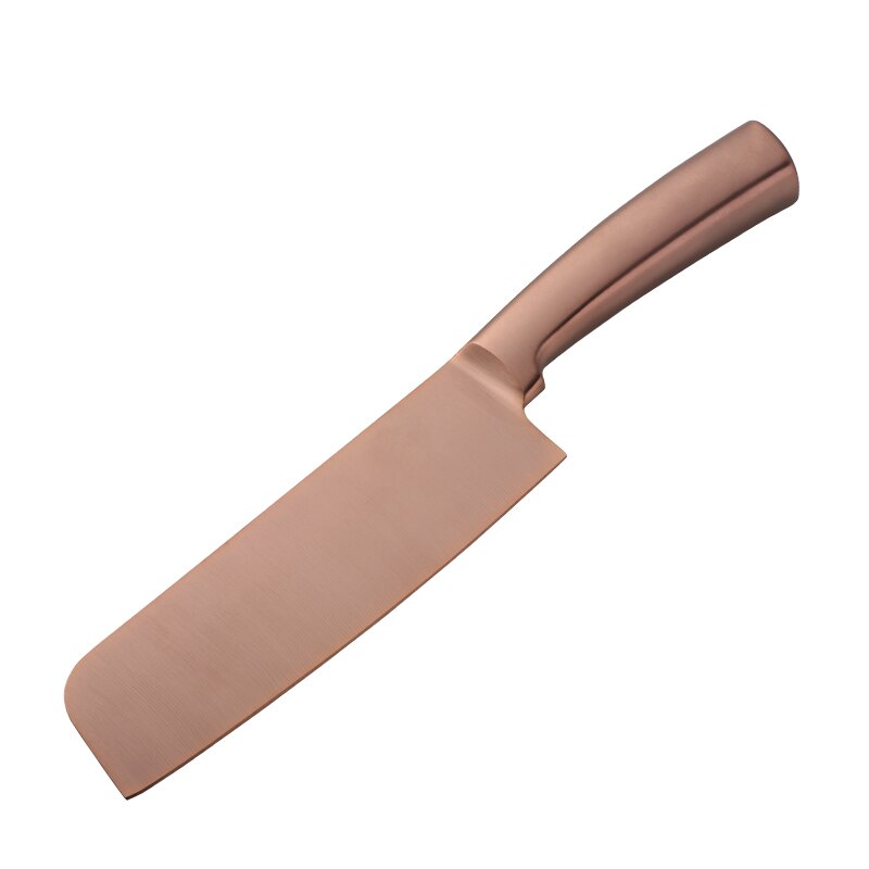1/2PCS Butcher Knives Stainless Steel Kitchen Knife Cleaver Chopping Knives Japanese Bone Butcher Knife Kitchen Gadgets: Rose Gold / 2PCS