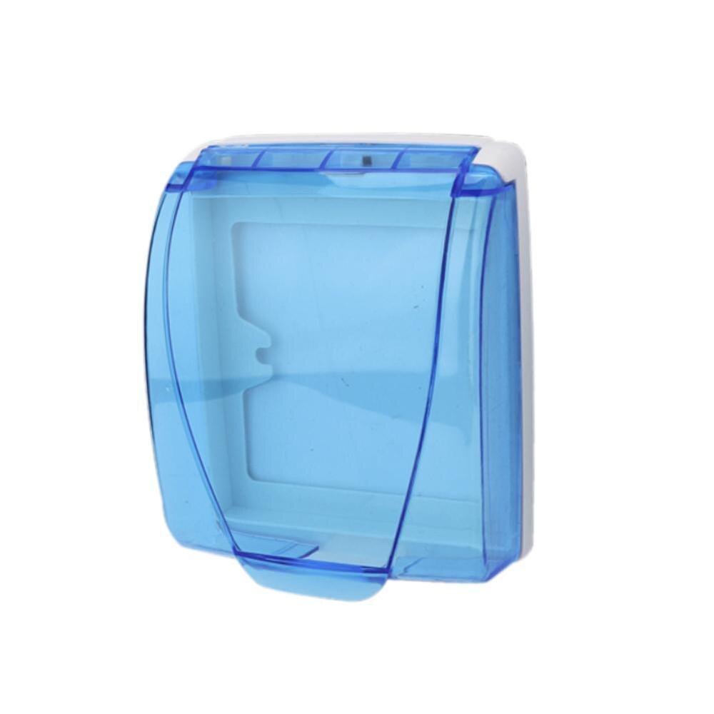 Interrupteur mural en plastique, boîtier étanche, panneau d'éclairage mural, sonnette, couvercle à rabat, transparent, salle de bains, cuisine,: Bleu