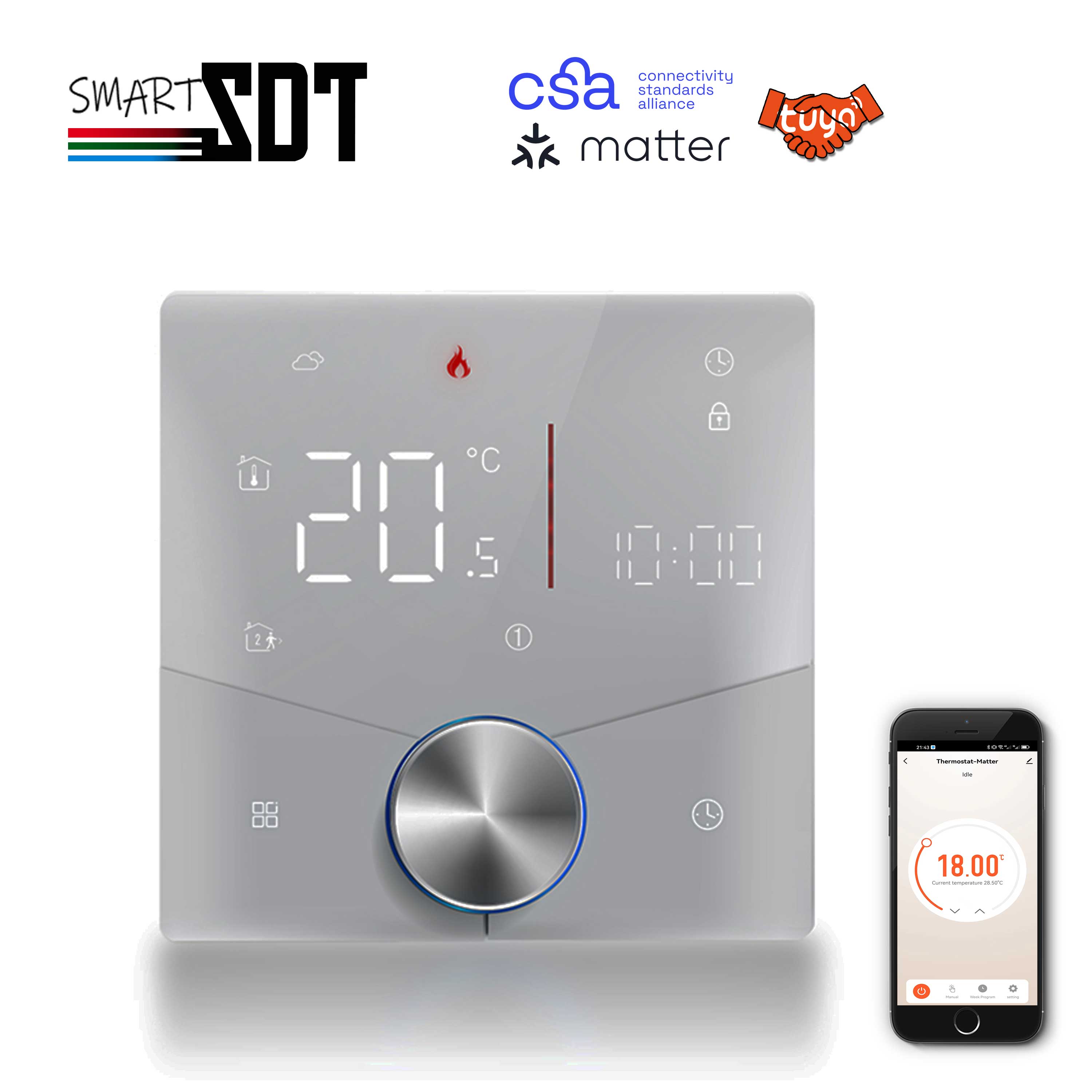2024 new zigbee wifi thermostat heaters for ga gb gc control underfloor heating electric heating gas boiler dry contact