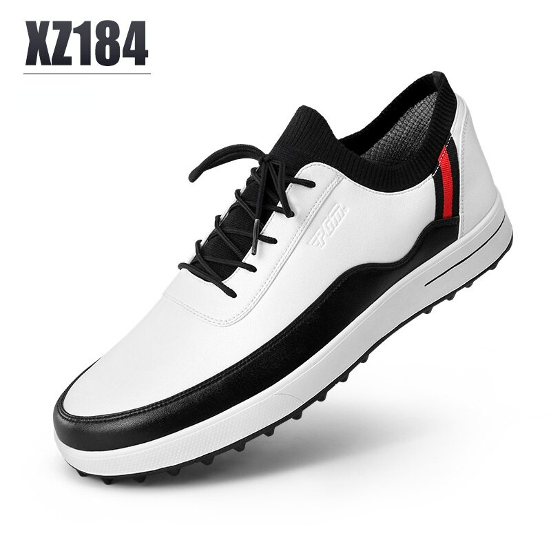 PGM Golf Schuhe Männer Wasserdicht Atmungsaktiv Golf Schuhe Rutschfeste Sport Turnschuhe draussen Halbschuhe Stil Golf Trainer XZ184: XZ184-Wtihe Schwarz / 40