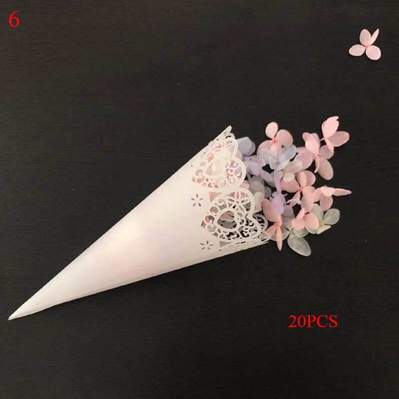 20Pcs Custom Wedding Confetti Kraftpapier Bloemblaadjes Snoep Geplaatst Natuurlijke Confetti Kegels Voor Bruiloft Verjaardag Decoratie: 6