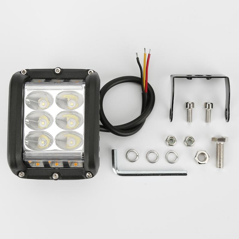 Barra de luces LED para coche, 12 LEDs, 45W, 12V, 24V, foco cuadrado redondo, Mini barra LED para camión, todoterreno, accesorios para todoterreno: White