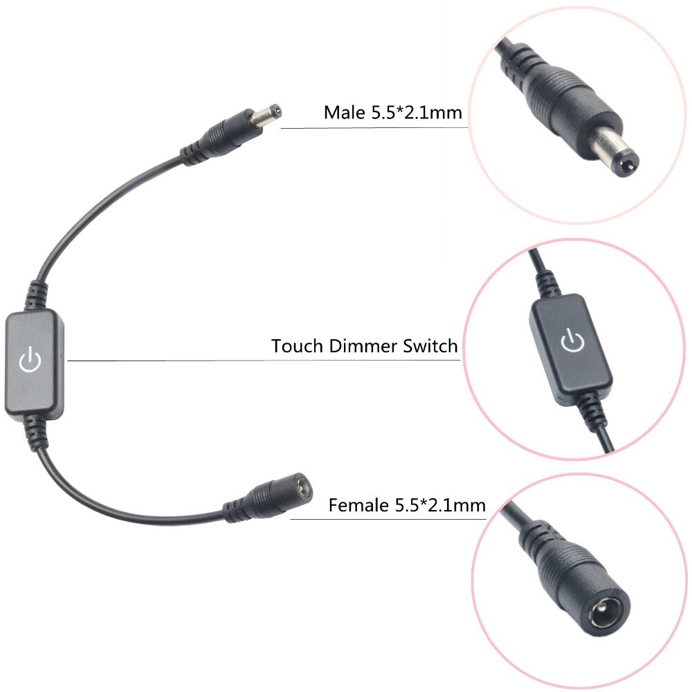 LED Dimmer DC 12 V-24 V 4A iTouch Touch Switch 5.5x2.1mm DC Vrouwelijke Stekker voor 2835 5050 Enkele Kleur Led Strip licht Dimmer