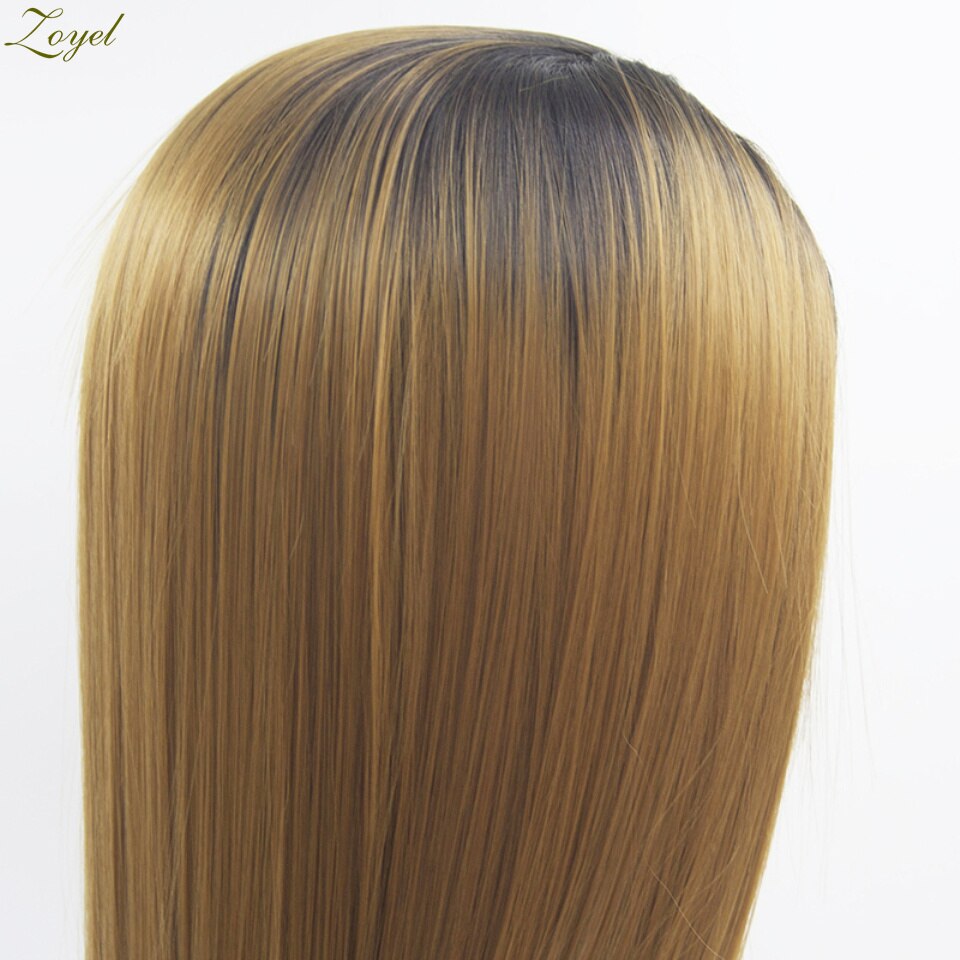 Zoyel Traight 1b/27 Ombre Synthetisch Haar Pruik Voor Vrouwen 2 Kleur Honing Blonde Lace Front Fiber Pruiken Natuurlijke haarlijn