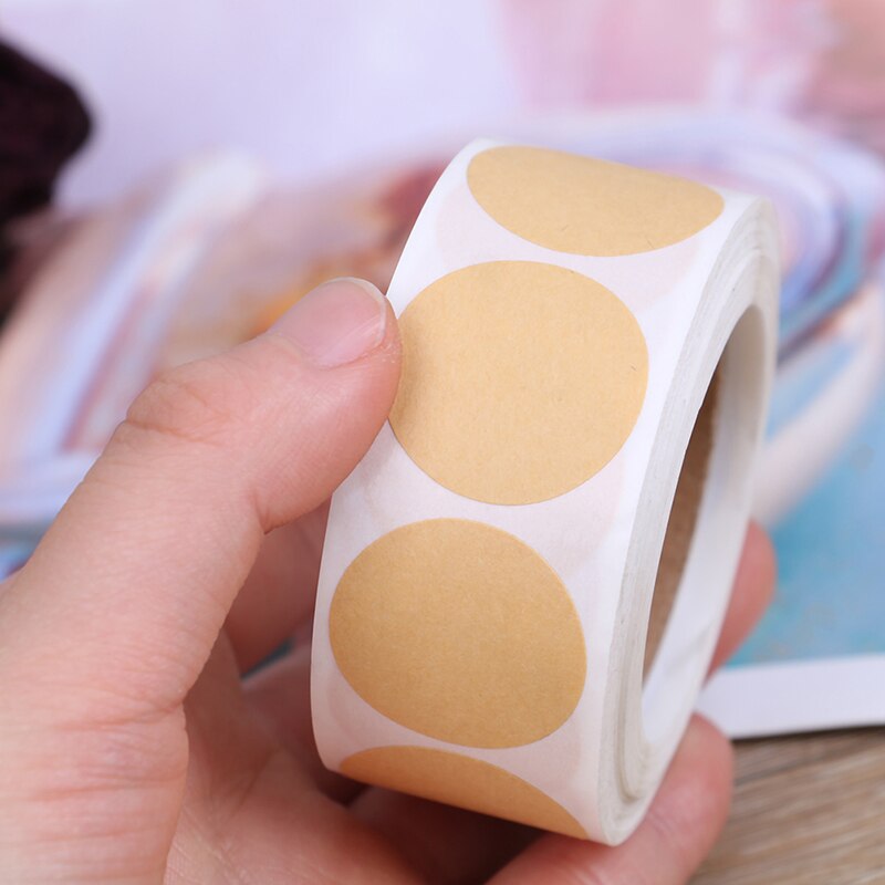 500 stuks/set kraftpapier sticker labels scrapbooking blanco koeienhuid sticker sluitsticker voor pakket briefpapier schrijf een brief