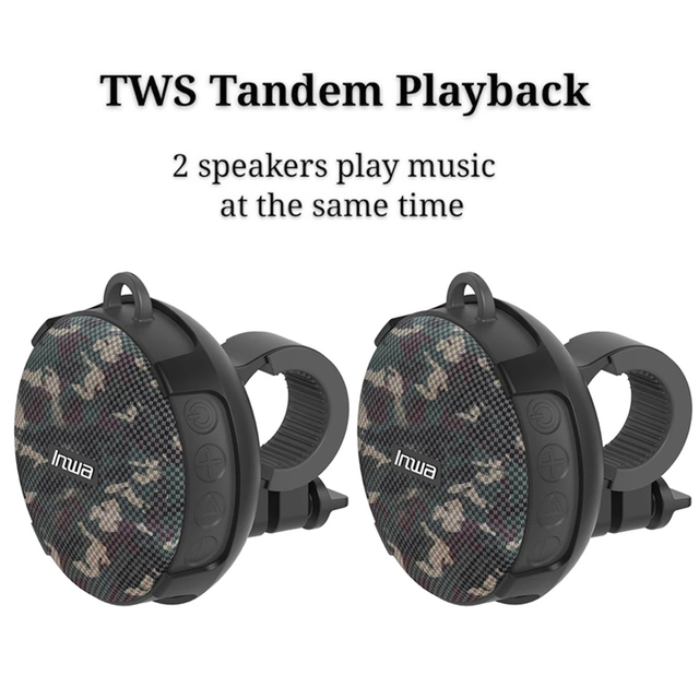 Portable Bikes TWS Bluetooth Speaker Bicycle Column Waterproof Shower Speaker Acoustics Sound Boombox Soundbar Woofer Hands Free: TWS camouflage