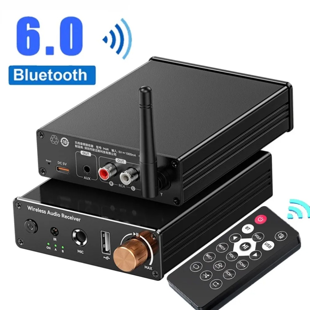 Nadajnik/Odbiornik Audio Bluetooth 6.0 - Bezprzewodowy Adapter Audio 6,5mm do Samochodu