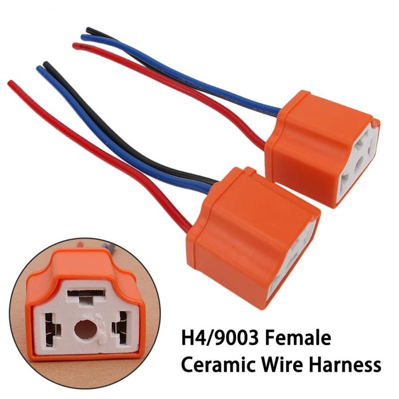 H4/9003/HB2 Ceramic Bulb Holder Auto Halogen Bulb Socket Lamp Holders H4 led Connector Plug Extension Wire Car Accessorie TSLM1