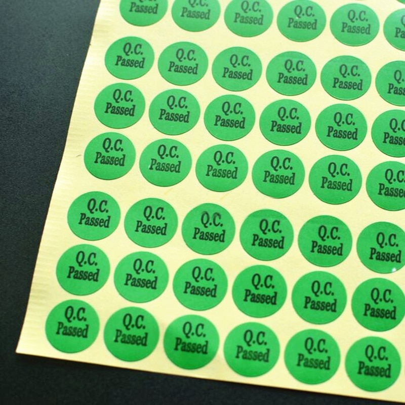 ZGTGLAD 1 Sheet Self Adhesive Control QC Passed Stickers Labels Home School Office Supplies