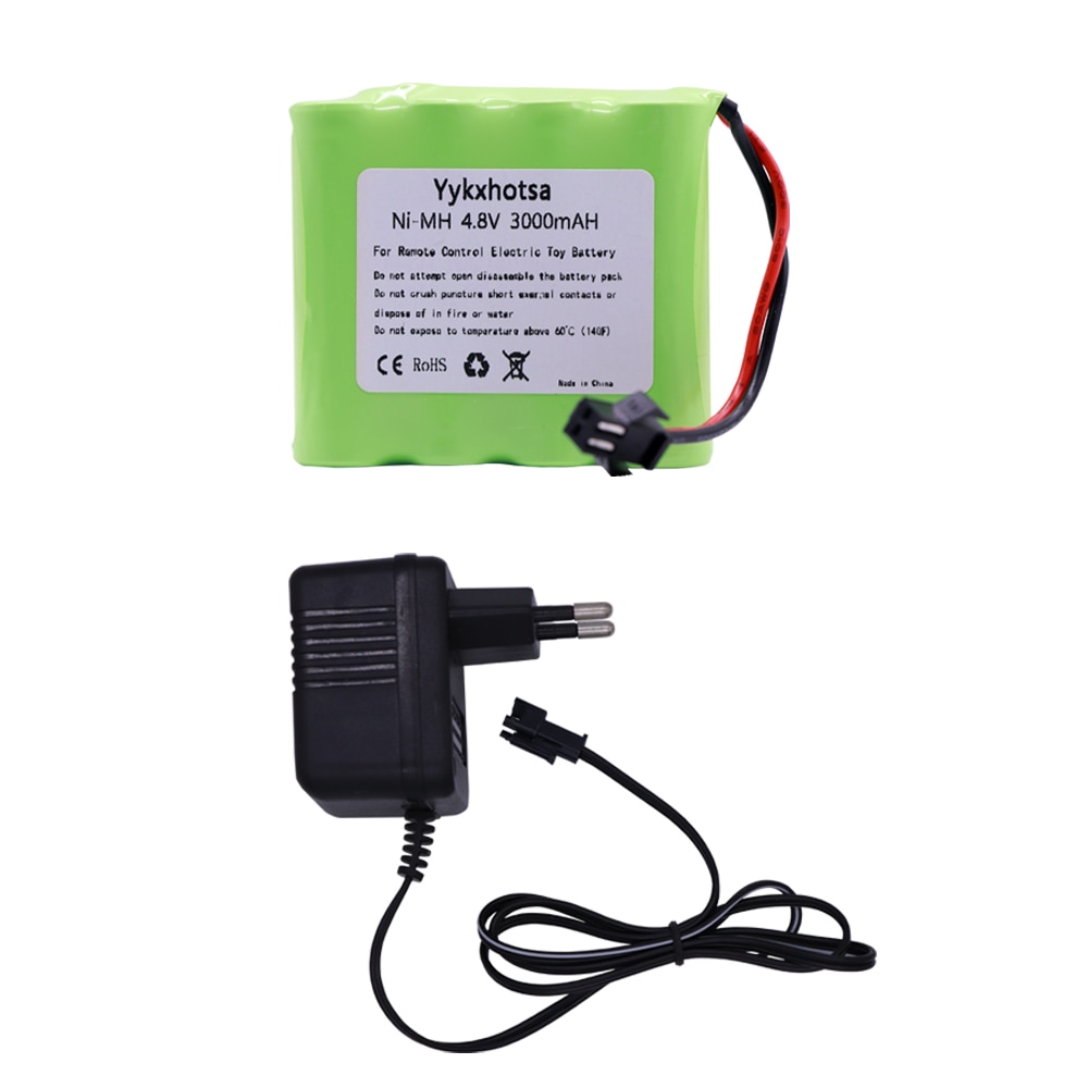 4.8V 3000mah NiMH Batterij SM Plug en Lader Voor Rc speelgoed Auto 'S Tanks Robots Boten Guns Ni-Mh AA 4.8 v Batterij speelgoed accessoire