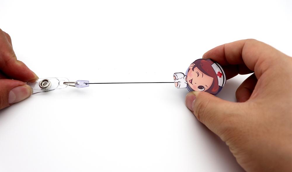 Leuke Cartoon Intrekbare Werk Naam Tags Id Badge Met Pvc Lekvrije Pen Pouch Kantoorbenodigdheden Artsen Verpleegkundigen