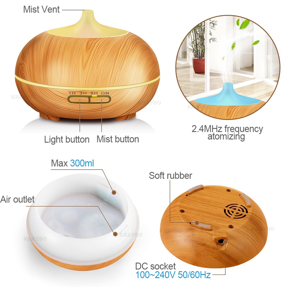 Rio'Rea® Aroma Diffuser 550ML Met Afstandsbediening Aromadiffusers Geurdiffuser Luchtbevochtiger Geurverspreider Donker Hout Rio'Rea® Aroma Diffuser 550ML Met Afstandsbediening Aromadiffusers Geurdiffuser Luchtbevochtiger Geurverspreider Donker Hout