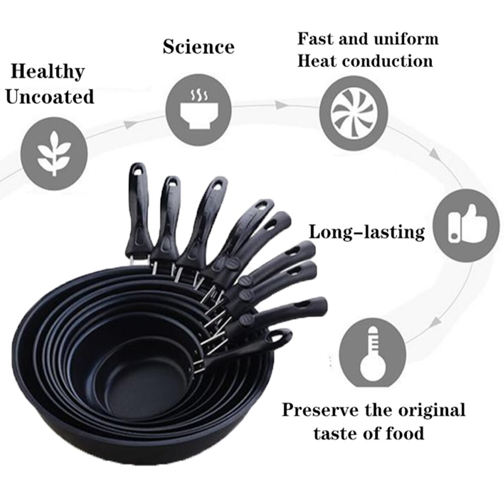 20cm 22cm 24cm Frying Pan Wok Pan Non-stick Skillet Induction Cooker Garden Bread Pizza Egg Pan Gas Stove Pancake Pan for Home