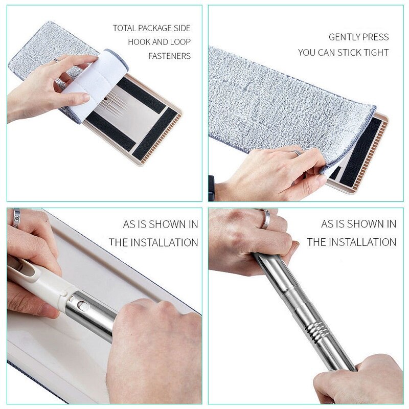 Hand Free Wringing Mop Microfiber Floor Rag Mop Self Wet And Cleaning Mop Magic Automatic Spin Mop Home Bathroom Kitchen Cleaner