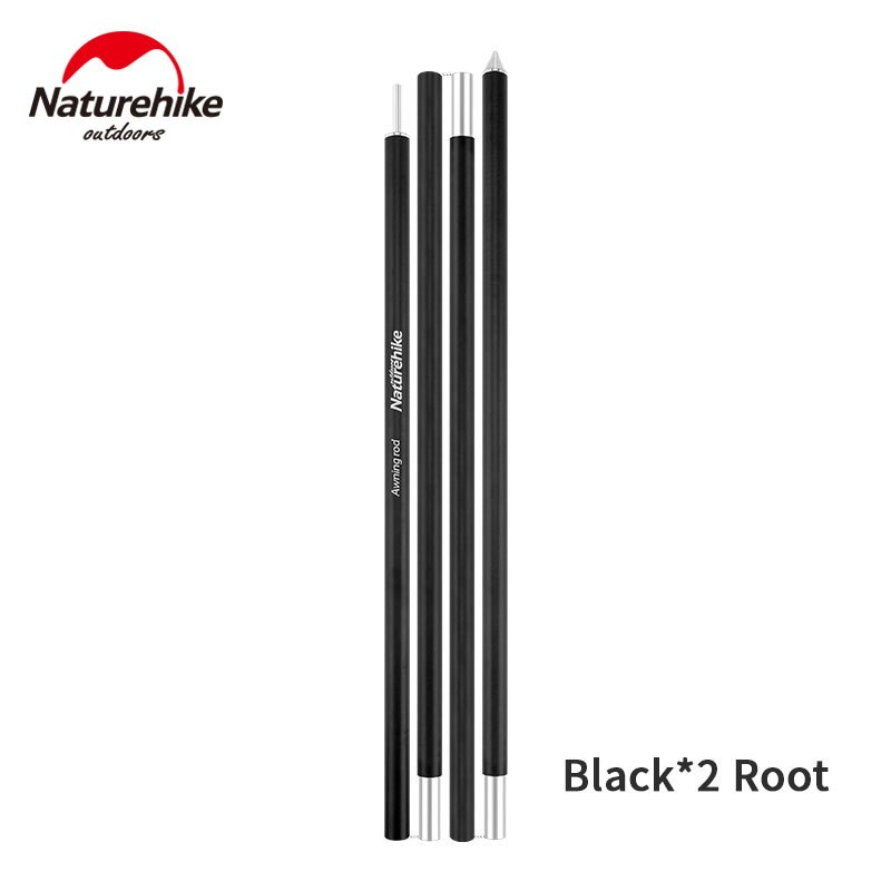 Naturerandonnée 2m 4 sections en alliage d'aluminium tente pôle auvent tige épaississement Durable pointue pliable utilisation de tente extérieure