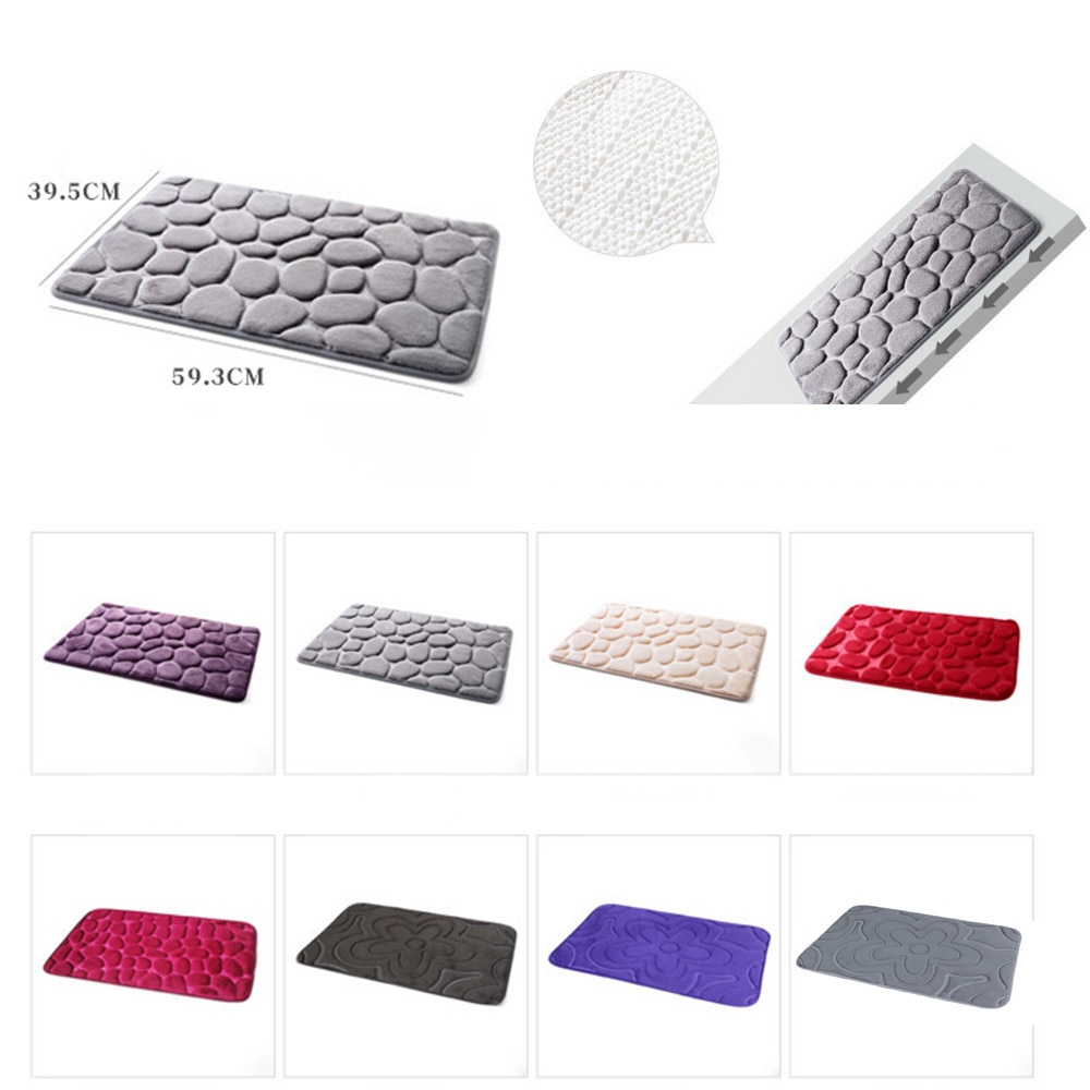 Sklisikkert rullestein flanell badteppe badematte badeteppe skumpute dusj kjøkken gulvteppe 40*60cm коврик для ванной^ 25