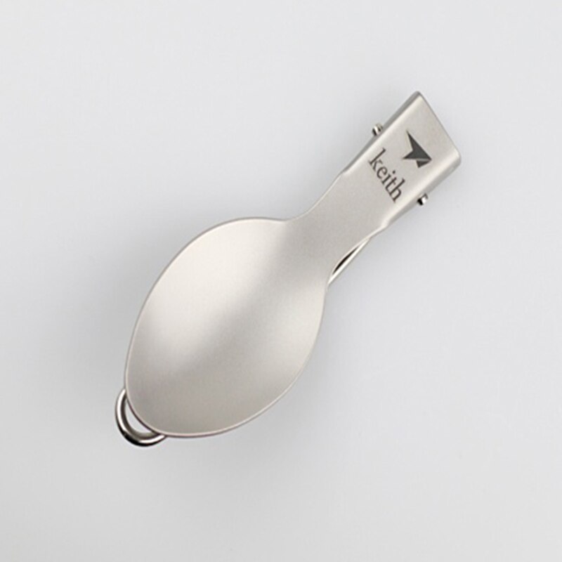 Keith tytanowa łyżka stołowa tytanowa zastawa stołowa przenośne składane sztućce naczynia kuchenne piknik tytanowa łyżka TI5305