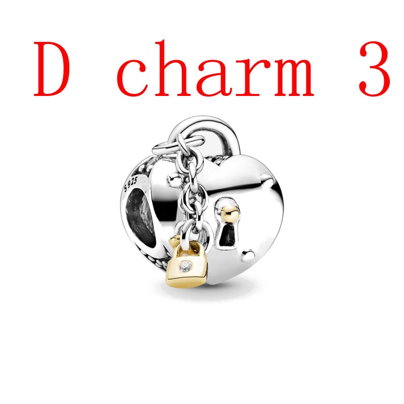 lock safety charm diy bead pendant dangle charm fit snake chain bracelet bangle D-3