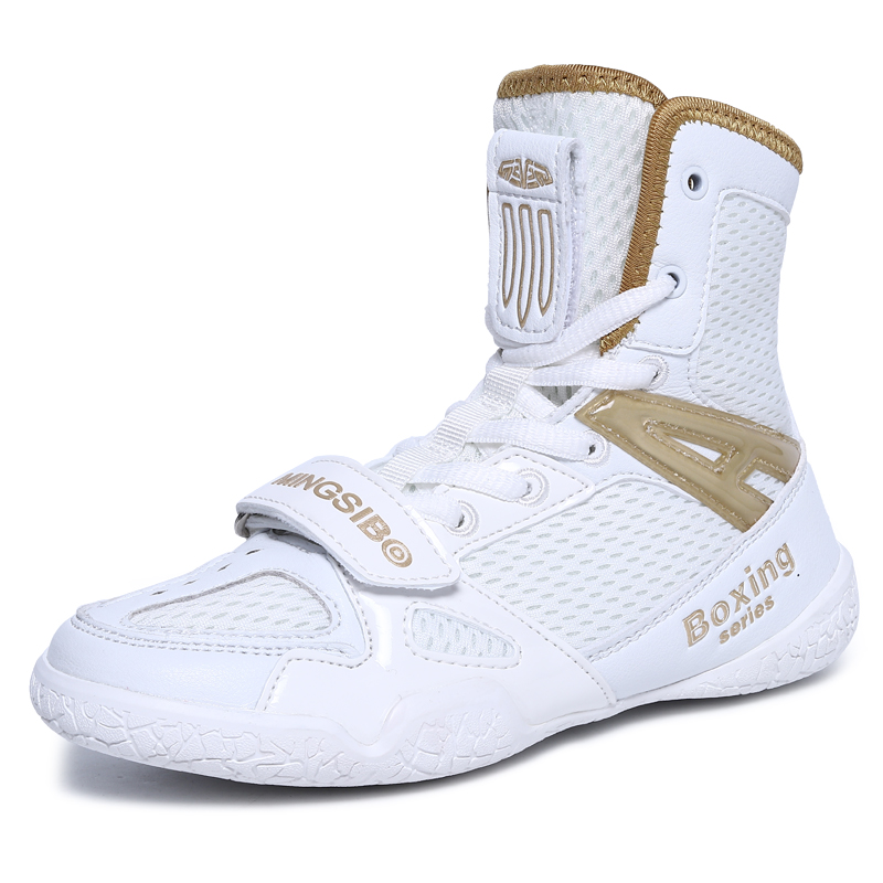 Boxing Men Shoes Boxing Male Sneakers Lightweight Wrestling Footwears: Gold / 45