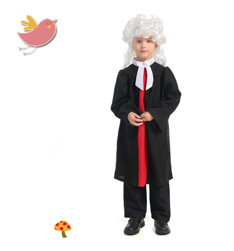 Los niños abogado juez disfraces, uniformes Cosplay para niño niña gracioso rendimiento de Kindergarten ropa túnica de Halloween