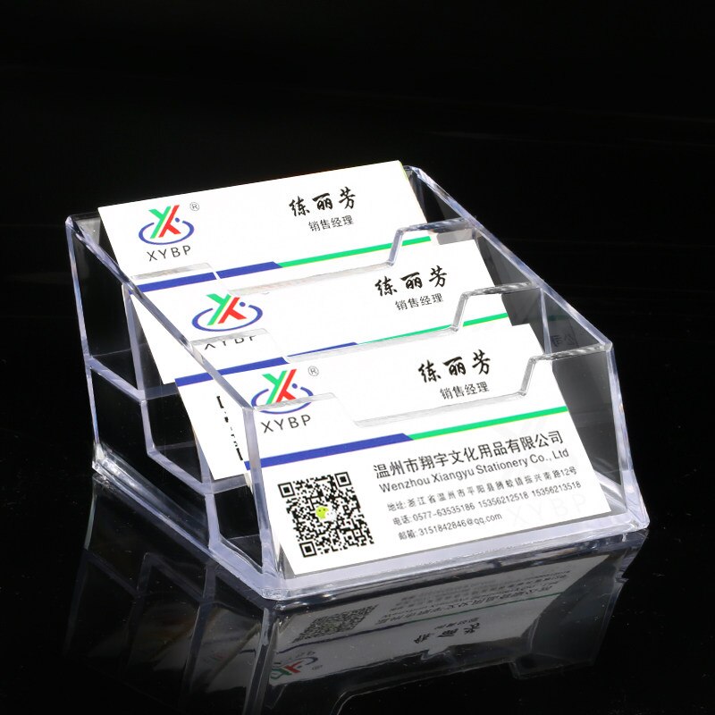 Clear Acrylic Business Name Card Holder Display Stand Rack Desktop Table Organizer Office Home Supplies Card Storage Rack