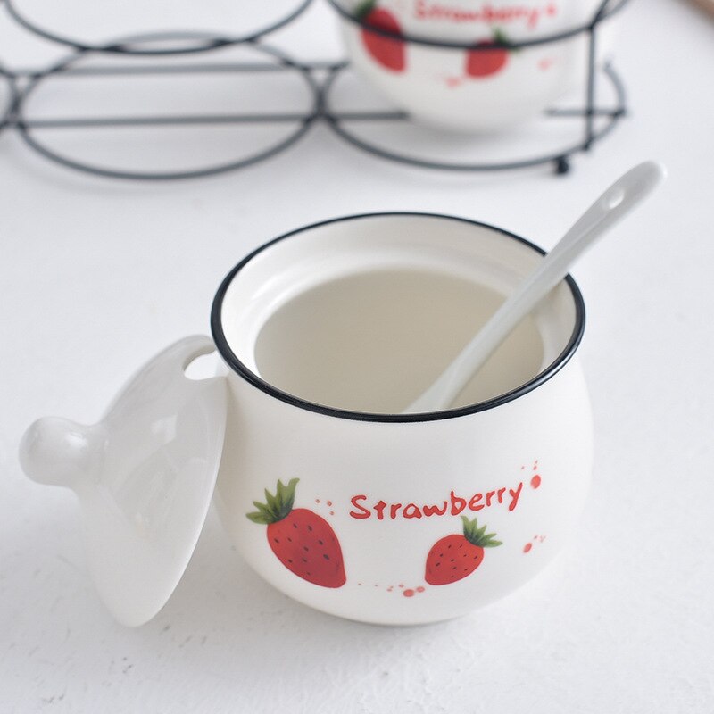 Seasoning pot set Three-piece ceramic seasoning pot kitchen supplies oil and salt pot combination with shelf